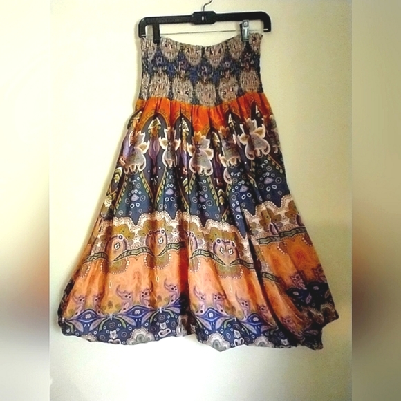 Romper/Harem pants Anthropologie Silk 100% Strapless Romper/Pants - Picture 3 of 16